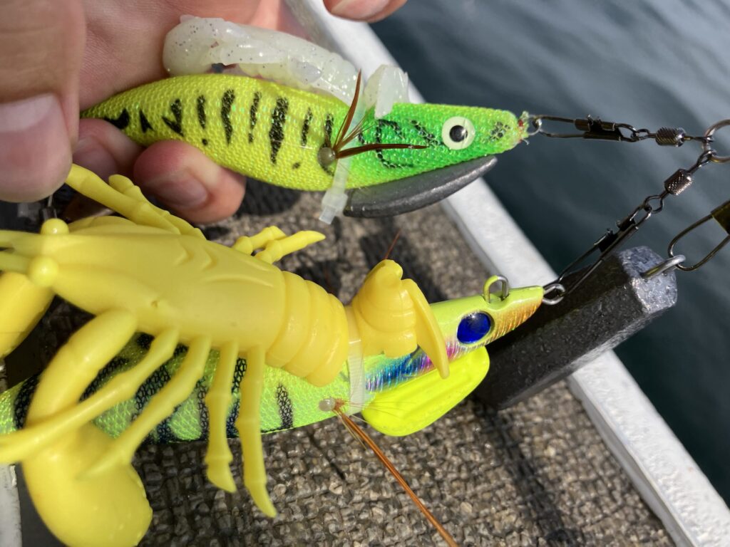 ザリガニマントをエギに装着した写真